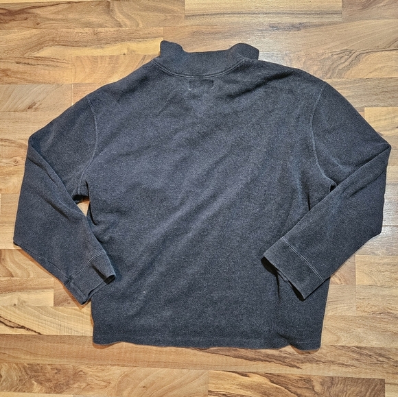 Polo Ralph Lauren 1/4 Zip Leather Pull tab Gray Long Sleeve Sweater XXL - Picture 9 of 9